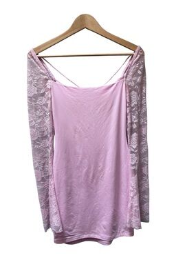 Lucy in the Sky Pale Pink Lace Sleeve Slip Dress
